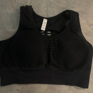Black Mesh Sports Bra